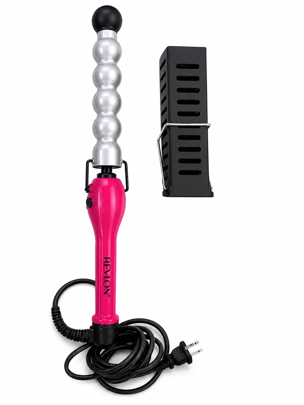 Revlon Hot Pink Bubble Wand Curling Iron with Silver Barrel